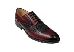 CiucaletiShoes-LS Pantofi barbati eleganti, din piele naturala Bordo si Negru, CIUCALETI SHOES, 993VISN