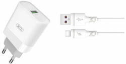 XO Incarcator priza XO L63 cu cablu 1m USB Type C alb 1x USB QC 3A 15W XO-L63 (XO-L63+TYPEC)