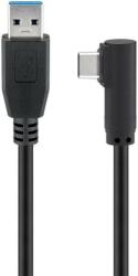 Goobay Cablu USB Type C tata la USB A 3.0 tata unghi 90 grade 0.5m negru 5Gbit/s Goobay (66504) - habo