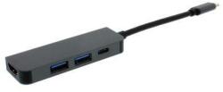 well Adaptor USB Type C - HDMI 4K 3x USB 3.0 USB Type C PD 60W Well (ADAPT-USBC-HDMI/USB3.0X3/PD-WL) - habo