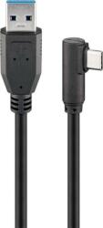 Goobay Cablu 0.5m USB Type C tata la USB A 3.0 tata unghi 90 grade negru Goobay (66500) - habo