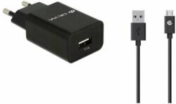 DEVIA Incarcator Voiaj 1x USB 2.1A +cablu micro USB 1m Negru Devia 12MN (EA004)