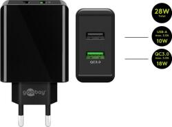 Goobay Incarcator de retea Goobay Dual-USB/QC3.0 28W negru (44956)