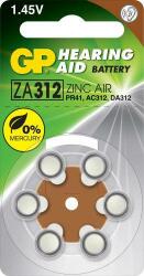 GP Batteries Baterie auditiva ZINC AIR GP ZA312 PR41 AC312 DA312 7.9x3.6mm 1.45V 6buc (GPZA312-D6) - habo