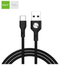 GOLF Cablu USB la USB Type C Golf CD Leather 3A negru 1m GC-60t (GC-60t-BLACK) - habo