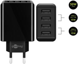 Goobay Incarcator de retea Goobay 4 porturi USB 30W design slim negru (44953)