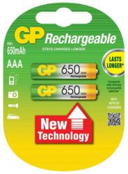 GP Batteries Set acumulatori AAA R3 NiMH LowSelfDischarge 650mAh 2buc/blister GP (GP65AAAHC-2UEC2) - habo