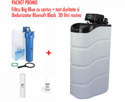 RUNXIN Pachet promo Dedurizator apă BLUESOFT 120VR34 BLACK -30 litri rasina , big blue si test duritate