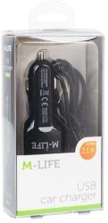 M-Life Incarcator auto micro USB +USB 2.1A M-LIFE (ML0991) - habo