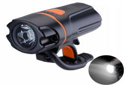 ROCKBROS Lanterna bicicleta, ROCKBROS, LED 250 lm, reincarcabila, 6 moduri, IPX6, far negru portocaliu
