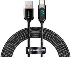 Baseus Cablu date Display USB to Type-C, 66 W, 2 m, Negru