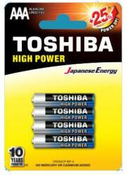 Toshiba Baterii LR3 TOSHIBA Alcaline AAA Hight Power 4buc (LR03GCP BP-4) - habo