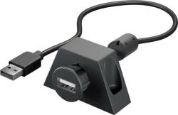 Goobay Cablu prelungitor 2m USB 2.0 Hi-Speed Cupru dublu ecranat cu montare pe birou Goobay (93351) - habo
