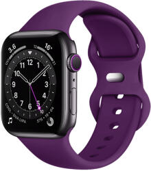 UIQ Curea pentru ceas din silicon compatibila cu Apple Watch 1 2 3 4 5 6 7 8 SE Ultra 42 mm 44 mm 45 mm 49 mm, Mov inchis