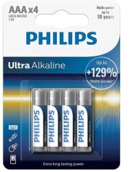 Philips Baterii ULTRA alkaline AAA LR3 blister 4buc PHILIPS (PH-LR03E4B/10)