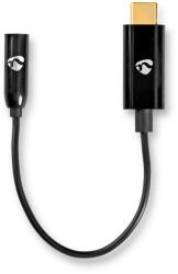 Nedis Cablu adaptor USB TYPE C tata - Jack 3.5 mm mama 15cm aurit negru Nedis (CCBP65950BK015) - habo
