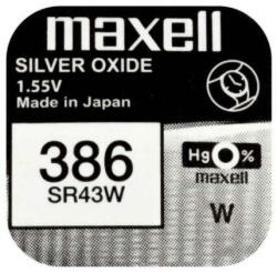 Maxell Baterie ceas Maxell SR43W V386 AG12 1.55V oxid de argint 1buc (386-MAXELL) - habo