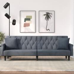 vidaXL Canapea extensibilă cu cotiere, gri închis, catifea (351945) Canapea