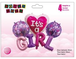  Baloane, It's a girl, folie aluminiu, Roben Toys RB35089