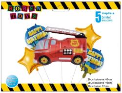  Baloane, masina pompieri, folie aluminiu, Roben Toys RB35418