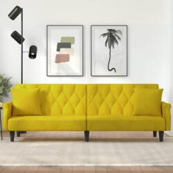 vidaXL Canapea extensibilă cu cotiere, galben, catifea (351949) Canapea