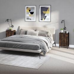 vidaXL Noptiere, 2 buc. , stejar afumat, 40x35x70 cm, lemn prelucrat (819655)
