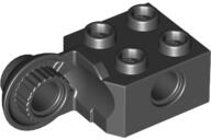 LEGO® 48171c11 - LEGO fekete technic kocka 2 x 2 méretű, pin foglalattal, függőleges fél forgó zsanérral (48171c11)