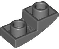LEGO® 24201c85 - LEGO sötétszürke lejtő 2 x 1 méretű, íves, inverz (24201c85)