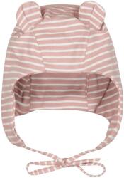 Bio Baby Памучна шапка Bio Baby - С ушички, 0-4 месеца, розово райе (97222938) - ozone