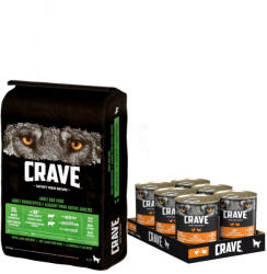 Crave Crave 15% reducere! 11, 5 kg Miel & Vită + 6 x 400 g Adult Hrană umedă - Pui curcan (6 400) (11, 5 kg)