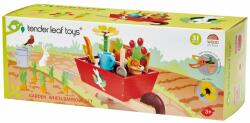 Tender Leaf Set de joaca din lemn, Roaba cu unelte de gradinarit Tender Leaf Toys, 31 piese