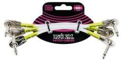 Ernie Ball 6052 6" Flat Angle / Flat Angle Patch Cable 3-Pack - White (6052)