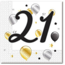 Procos Milestone, Happy Birthday 21 szalvéta 20 db-os (PNN88865)