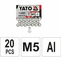 TOYA Set piulițe nituibile M5, 20 bucăți Yato YT-36453