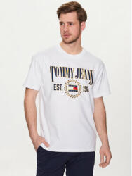 Tommy Jeans Tricou Luxe DM0DM16231 Alb Relaxed Fit