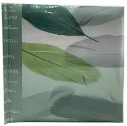 P&O Feather könyvkötésű bedugós fényképalbum - 200 db 10x15 cm képhez (BBM46200-WH-FEATHER-ZOLD)