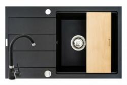 Pyramis Set chiuveta granit SPARTA PLUS LUX, baterie BELLO & Tocator - Negru (070083701BLOT)