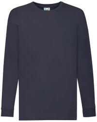 Fruit of the Loom Gyerek póló Hosszú ujjú Fruit of the Loom Valueweight Long Sleeve T Kids - 128 (7-8), Mély sötétkék (navy)