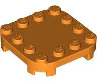 LEGO® 66792c4 - LEGO narancssárga lap 4 x 4 méretű, lekerekített sarkokkal, négy lábbal (66792c4)
