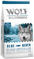 Wolf of Wilderness 2x12kg Wolf of Wilderness Adult ''Blue River'' lazac - gabonamentes száraz kutyatáp