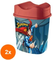 Tuffex Set 2 x Cos de Gunoi cu Capac Batant, Superman, 5.50 l, Tuffex (GUJ-2xTP385/SUPERMAN)