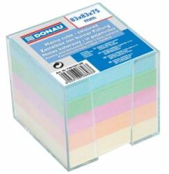 DONAU Pad cub nelipsit, 83x83x75 mm, culori pastelate, cutie transparenta