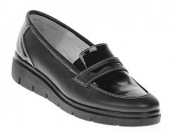 Rovi Design Pantofi dama casual din piele naturala, foarte comozi, negru box cu lac - P105NBLA - ciucaleti