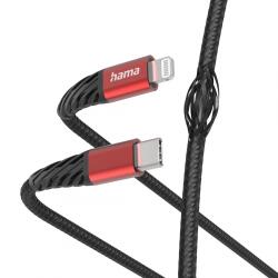Hama Cablu de date Hama Extreme 00201541, USB-C - Lightning, 1.5m, Black-Red (00201541)
