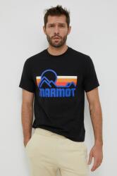 Marmot t-shirt Coastal fekete, férfi, nyomott mintás - fekete M
