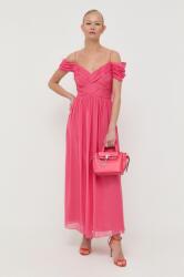 Luisa Spagnoli selyem ruha rózsaszín, maxi, harang alakú - rózsaszín 38