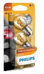 Philips KÉSZLET 2x Autó izzó Philips VISION 12499CP BAY15d/5W/12V Phil-12499B2 (P3248)