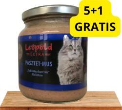 Leopold Pate Mousse "Delicate Chicken" pentru pisici 6x300g +10% Gratis (Borcan)