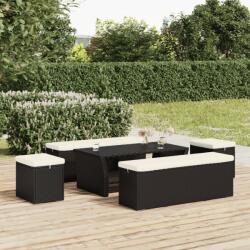 vidaXL Taburete cu perne, 2 buc. , negru, 40x30x40 cm, poliratan (319394) Canapea