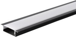 OPTONICA АЛУМИНИЕВ ПРОФИЛ ЗА LED ЛЕНТА ЧЕРНО ТЯЛО/БЯЛ КАПАК L=2m 41x10mm (5119)